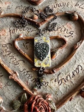 Handmade Teal Druzy-Style Heart Pendant Necklace - Women Jewelry